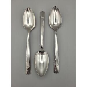 Antique Nobility Plate Caprice Serving Spoons Art Deco Floral Pattern